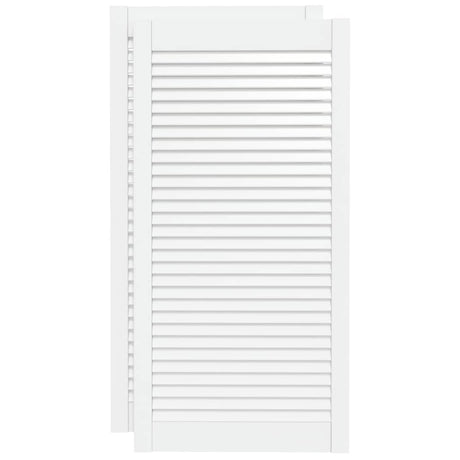 Vidaxl kastdeuren met lamellen 2 st 99,3x49,4 cm grenenhout wit