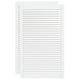 Vidaxl kastdeuren met lamellen 2 st 99,3x59,4 cm grenenhout wit