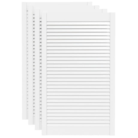 Vidaxl kastdeuren met lamellen 4 st 99,3x59,4 cm grenenhout wit