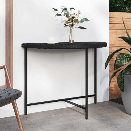 Vidaxl tuintafel 100x50x75 cm poly rattan zwart