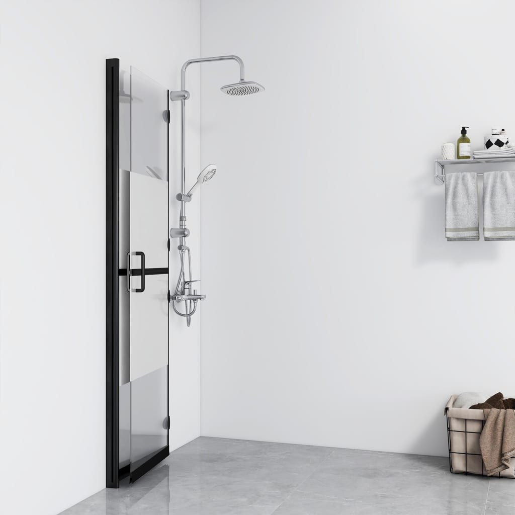 Vidaxl Walk-in shower wall Collapsible 80x190 cm ESG-Glas Halfmat