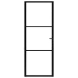 Vidaxl binnendeur 76x201,5 cm esg-glas en aluminium zwart
