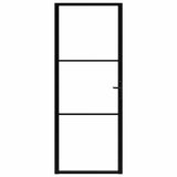 Vidaxl binnendeur 83x201,5 cm esg-glas en aluminium zwart