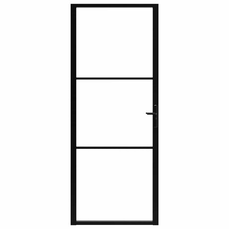 Vidaxl binnendeur 83x201,5 cm esg-glas en aluminium zwart