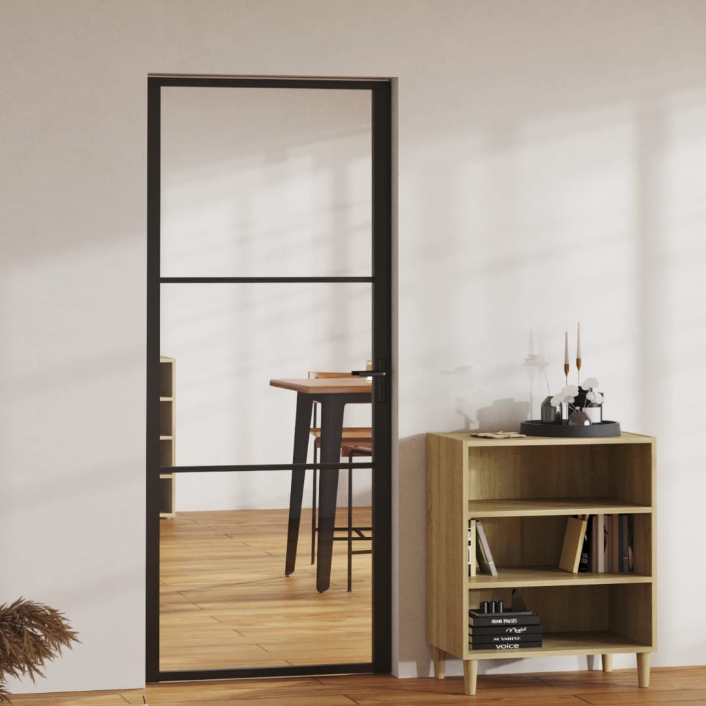 Vidaxl Porta interna 83x201,5 cm ESG Glass e nero in alluminio