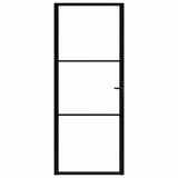 Vidaxl binnendeur 93x201,5 cm esg-glas en aluminium zwart
