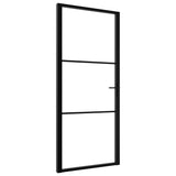 Vidaxl Porte intérieure 102.5x201.5 cm Verre ESG et noir en aluminium