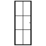 Vidaxl binnendeur 76x201,5 cm esg-glas en aluminium zwart