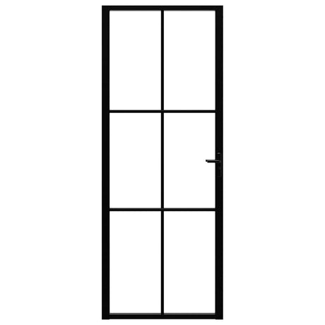 Vidaxl binnendeur 76x201,5 cm esg-glas en aluminium zwart