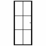 Vidaxl binnendeur 83x201,5 cm esg-glas en aluminium zwart