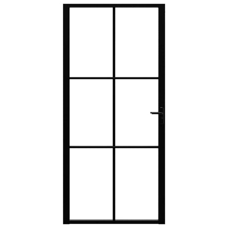 Vidaxl binnendeur 93x201,5 cm esg-glas en aluminium zwart