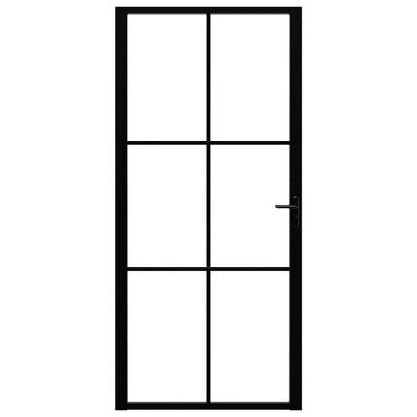 Vidaxl binnendeur 93x201,5 cm esg-glas en aluminium zwart