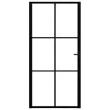 Vidaxl binnendeur 102,5x201,5 cm esg-glas en aluminium zwart