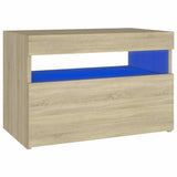 Vidaxl nachtkastje led-verlichting 60x35x40 cm bewerkt hout sonoma eik
