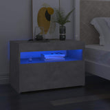 Vidaxl nachtkastje met led-verlichting 60x35x40 cm betongrijs