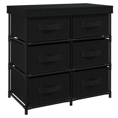 Vidaxl opbergkast met 6 lades 55x29x55 cm staal zwart