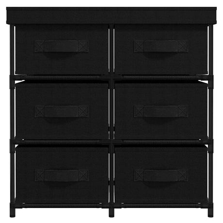Vidaxl opbergkast met 6 lades 55x29x55 cm staal zwart