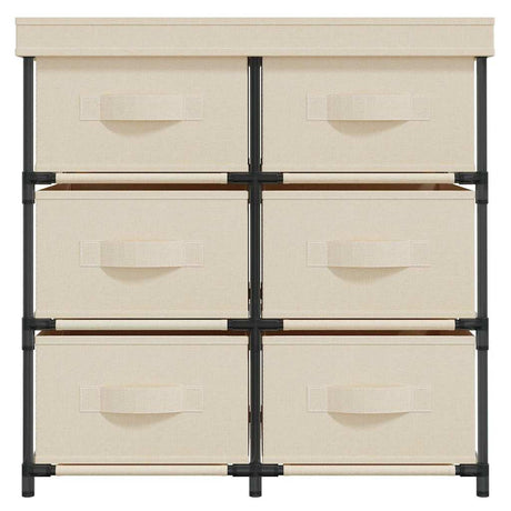 Vidaxl opbergkast met 6 lades 55x29x55 cm staal crèmekleurig