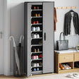 Vidaxl schoenenkast 60x30x166 cm stof grijs