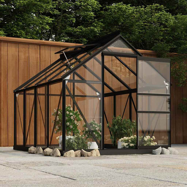 Vidaxl vervangend frame tuinkas 155x200,5x191 cm aluminium antraciet