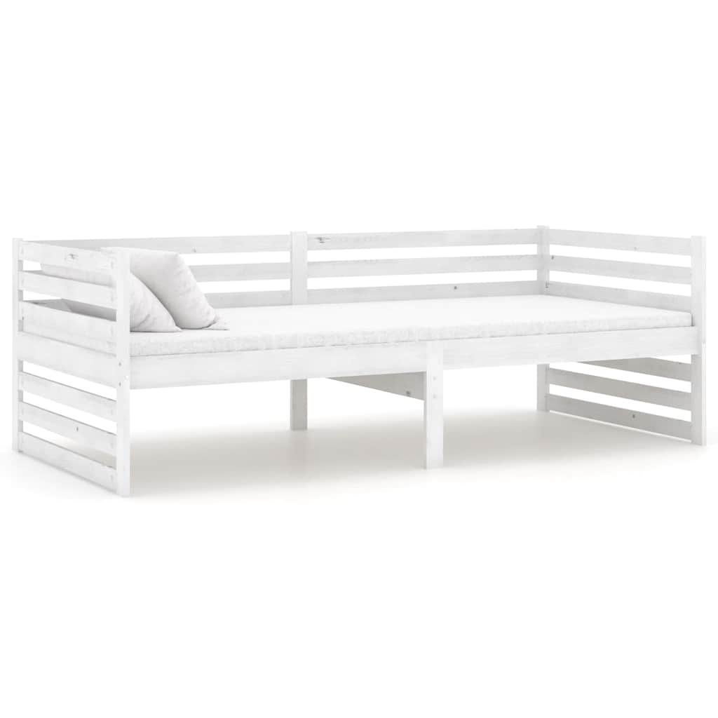 Vidaxl bedbank massief grenenhout wit 90x200 cm