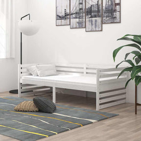 Vidaxl bedbank massief grenenhout wit 90x200 cm