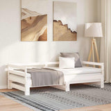 Vidaxl slaapbank uitschuifbaar massief grenenhout wit 2x(90x200) cm