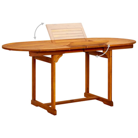 Vidaxl tuintafel (120-170)x80x75 cm massief acaciahout