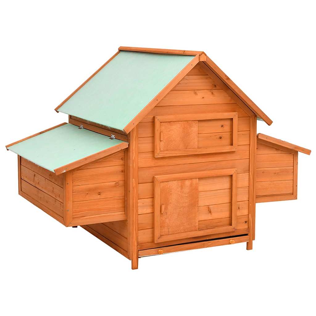 Vidaxl kippenhok 150x96x110 cm massief vurenhout