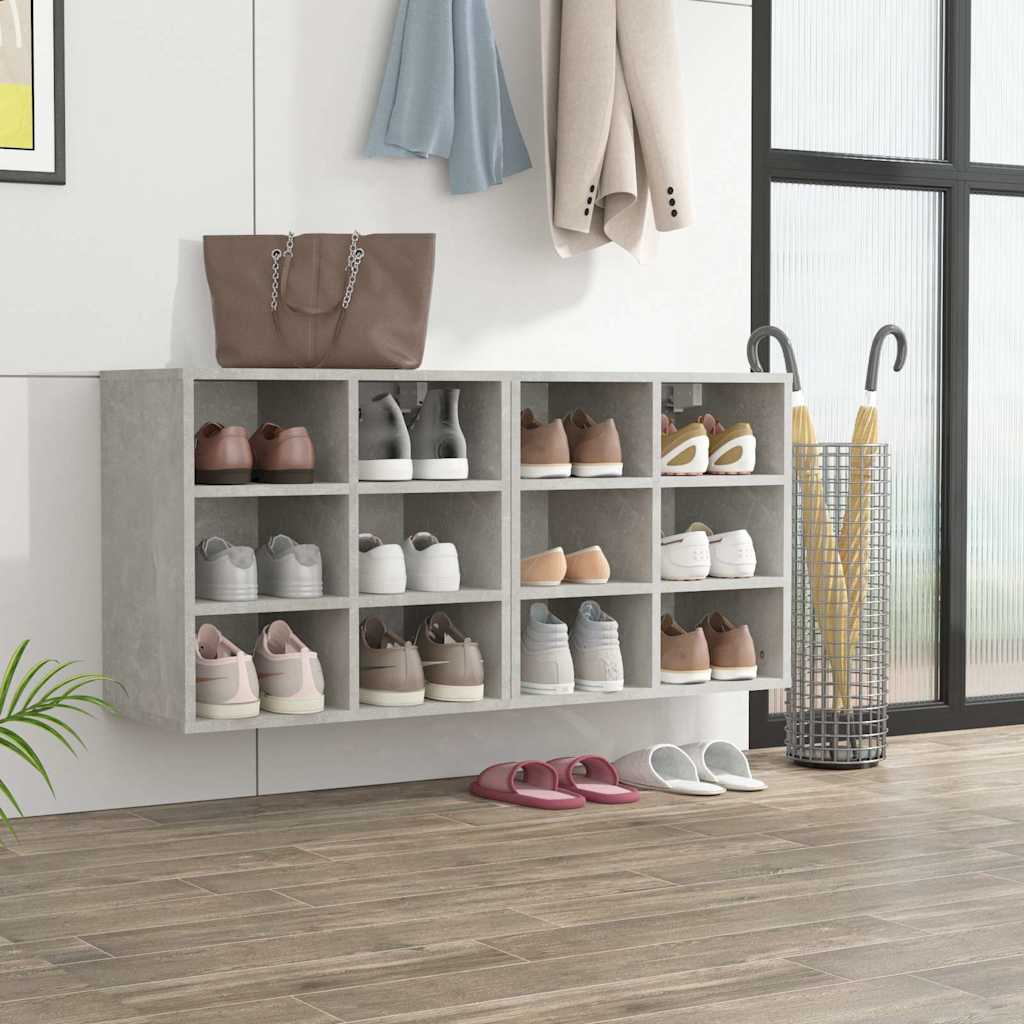 Vidaxl schoenenkasten 2 st 52,5x30x50 cm betongrijs