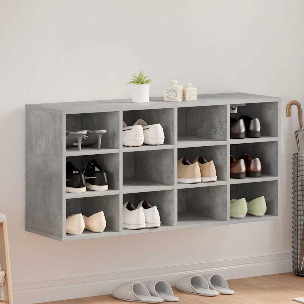 Vidaxl schoenenkast met plank betongrijs 103 x 30 x 51 cm bewerkt hout