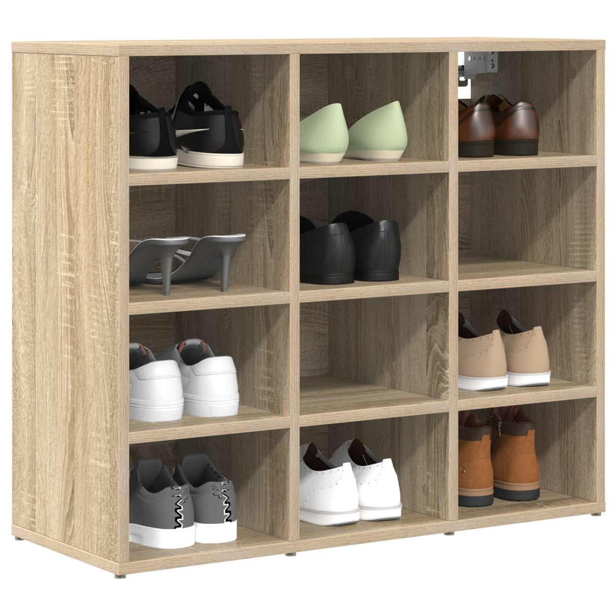 Vidaxl schoenenkast sonoma eiken 77,5 x 30 x 67 cm bewerkt hout