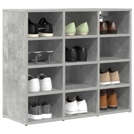 Vidaxl schoenenkast 77,5 x 30 x 67 cm bewerkt hout betongrijs
