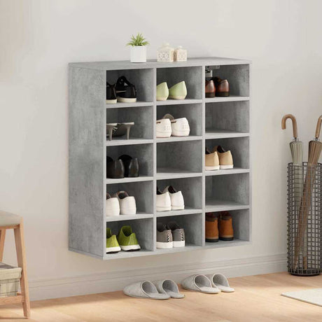 Vidaxl schoenenkast betongrijs 77,5 x 30 x 83,5 cm bewerkt hout