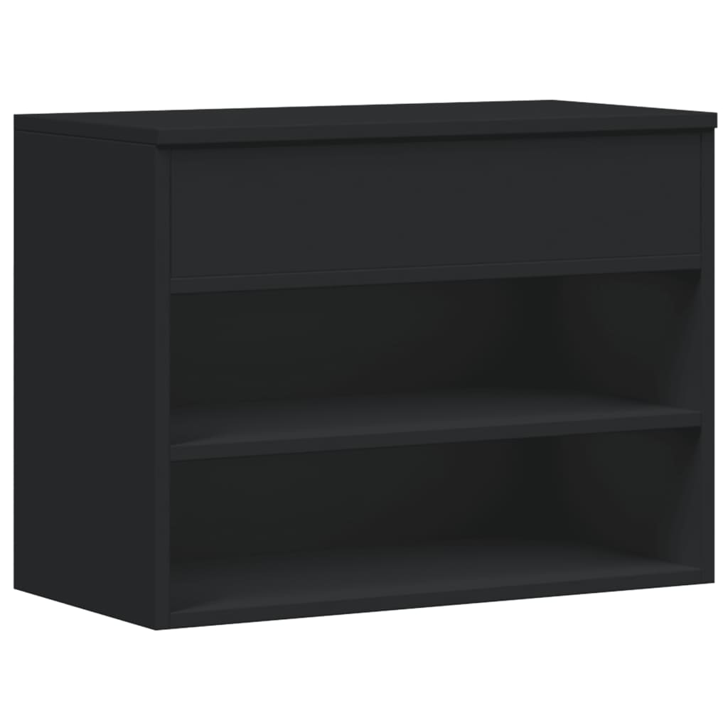 Vidaxl Shoes Bank 60x30x45 cm de madera propiedad de negro