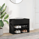 Vidaxl Shoes Bank 60x30x45 cm de madera propiedad de negro