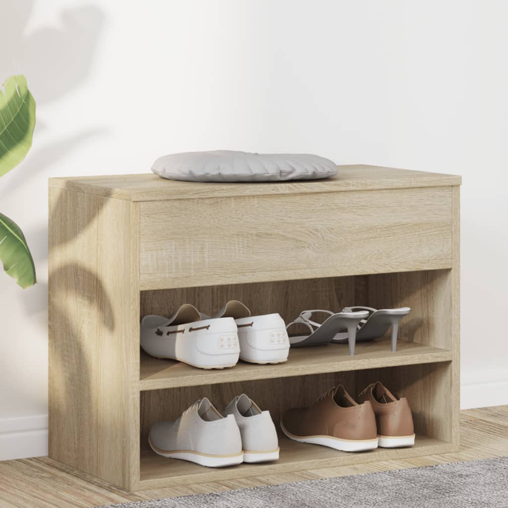 Vidaxl Shoes Bank 60x30x45 cm de madera procesada Sonoma Oak coloreed