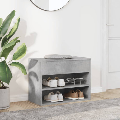 Vidaxl schoenenbank 60x30x45 cm bewerkt hout betongrijs