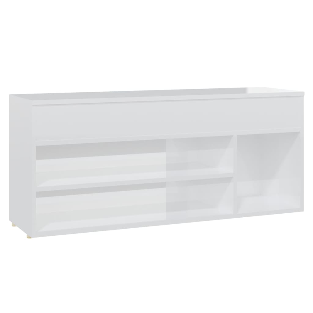 Vidaxl Shoes Bank 105x30x45 cm Zpracované dřevo High Gloss White