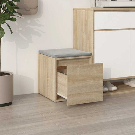 Vidaxl opbergbox met lade 40,5x40x40 cm bewerkt hout sonoma eikenkleur