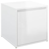 VidaXL Opbergbox met lade 40,5x40x40 cm bewerkt hout hoogglans wit