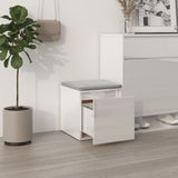 VidaXL Opbergbox met lade 40,5x40x40 cm bewerkt hout hoogglans wit