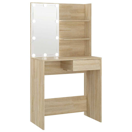 Vidaxl kaptafel met led 74,5x40x141 cm bewerkt hout sonoma eikenkleur