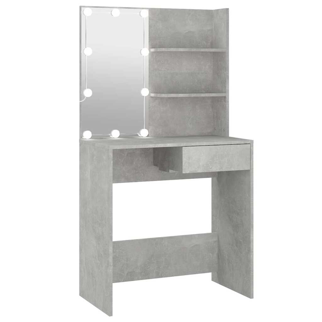 Vidaxl kaptafel met led-verlichting 74,5x40x141 cm betongrijs