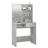 Vidaxl kaptafel met led-verlichting 74,5x40x141 cm betongrijs