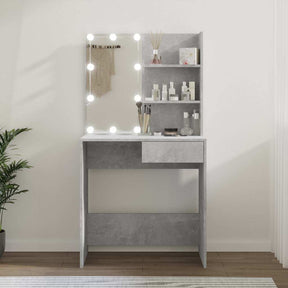 Vidaxl kaptafel met led-verlichting 74,5x40x141 cm betongrijs