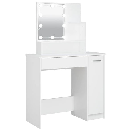 Vidaxl kaptafel met led-verlichting 86,5x35x136 cm wit