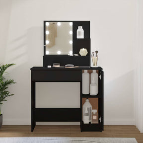Vidaxl kaptafel met led-verlichting 86,5x35x136 cm zwart