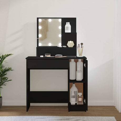 Vidaxl kaptafel met led-verlichting 86,5x35x136 cm zwart
