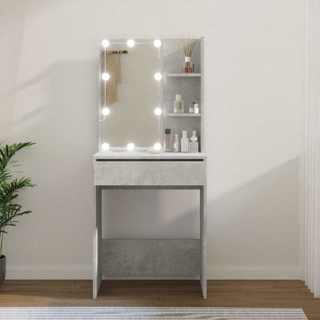 Vidaxl kaptafel met led-verlichting 60x40x140 cm betongrijs